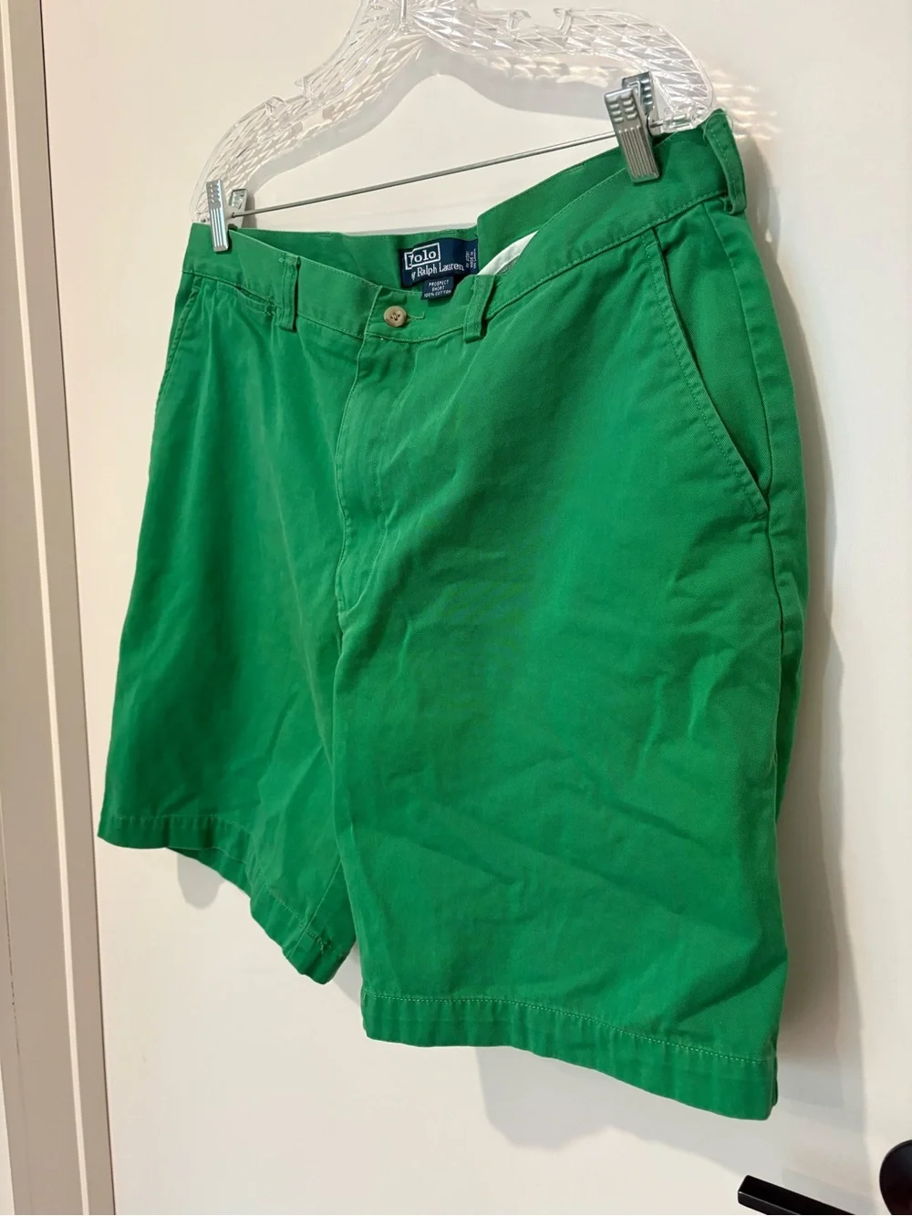 VNTG Polo by Ralph Lauren Kelly Green Men's Chino Shorts Preppy Golf Academia 36